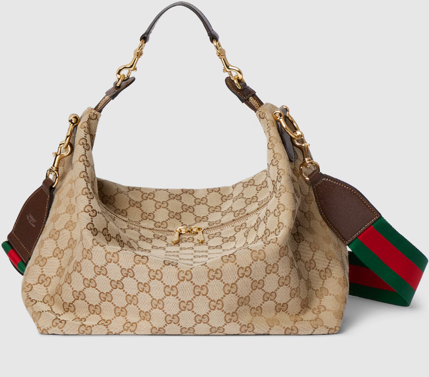 Gucci 2026 Brera Bag Sand And Dark Brown Canvas Leather
