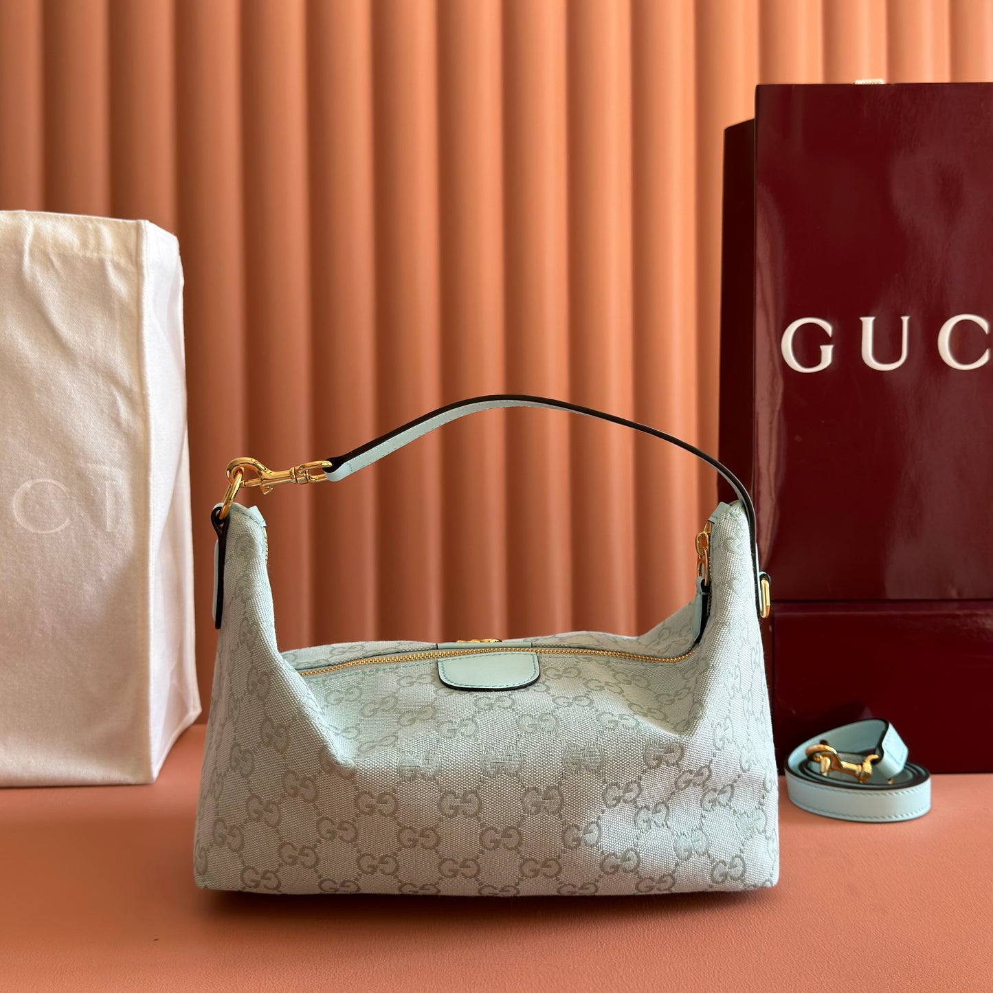 Gucci 2026 Vanity GG-Canvas Top Handle Bag 27.5cm Green Canvas Leather 280774