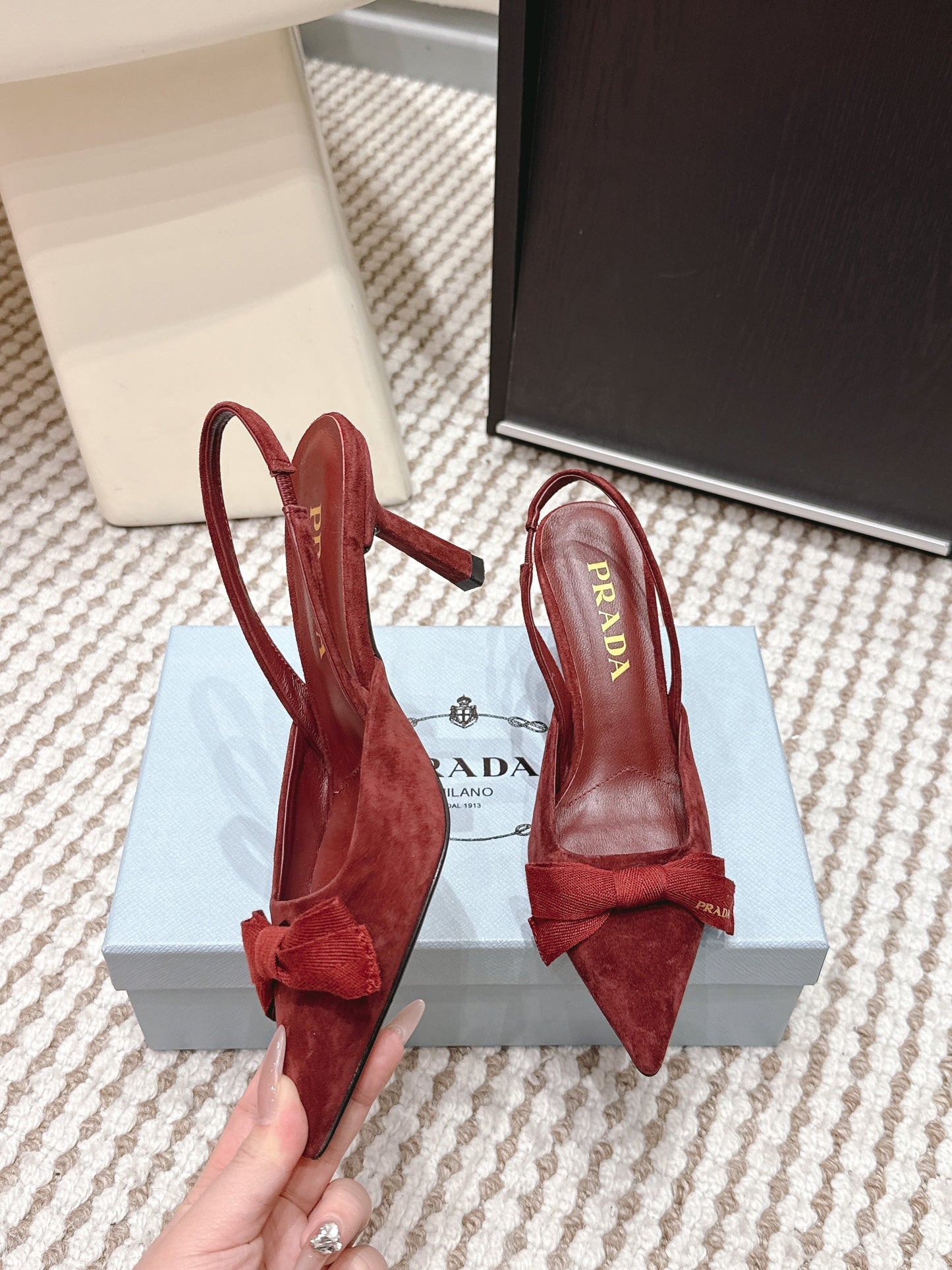 PRA 2026S Slingback 70 Burgundy Suede 657736