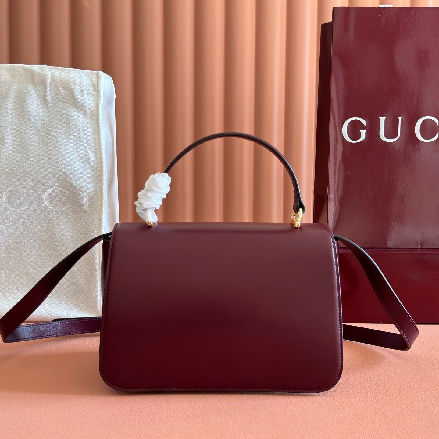 Gucci 2026 Siena Bag 25.5cm Red Gold Leather 277141