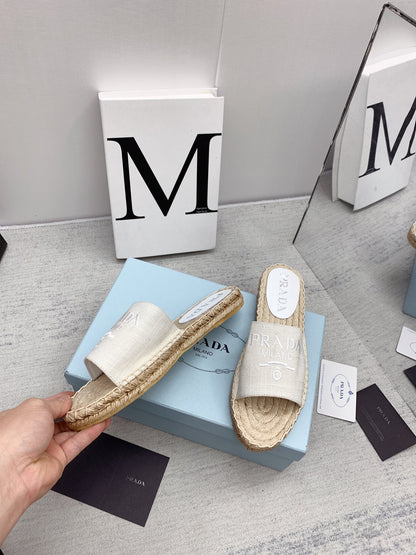 Prada 2026 Slippers Canvas Rope Sole 731171