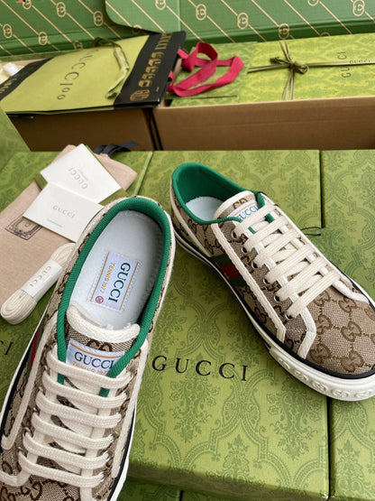 GG 26 Platform Sneaker Beige Brown Monogram Canvas 632834
