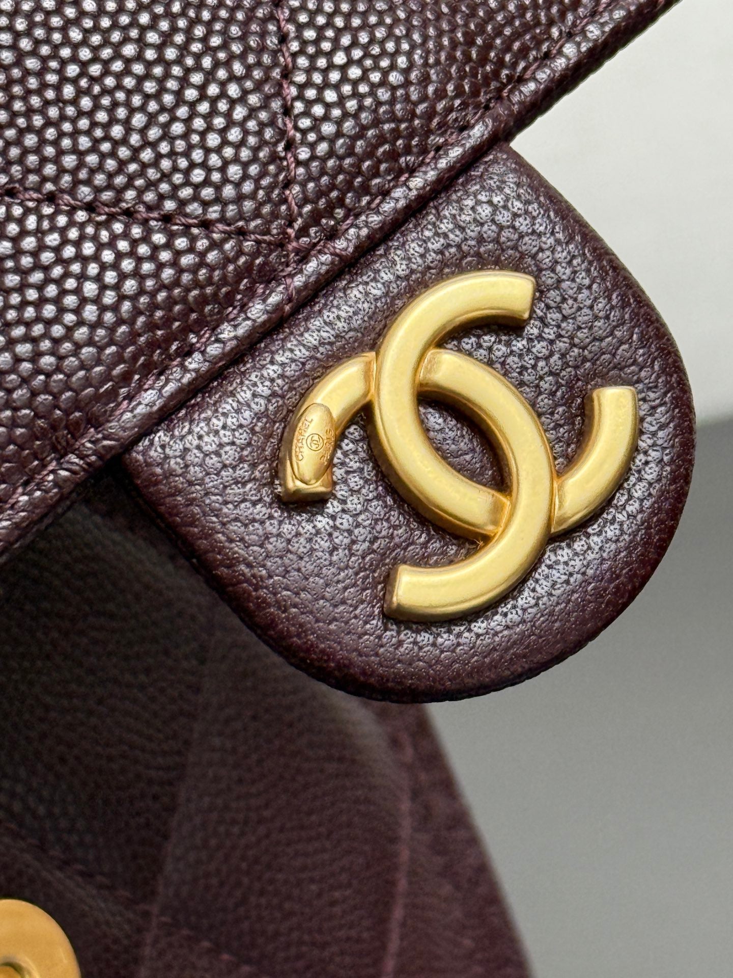 Chanel 2026 Hobo Bag Burgundy Gold Caviar Calfskin