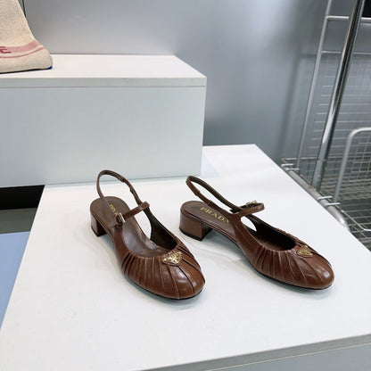 PRA 26S Slingback Flats Brown Sheepskin 628701