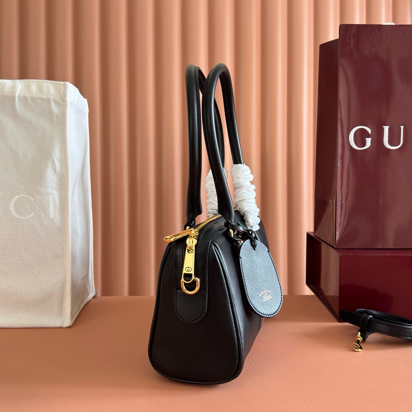 Gucci 2026 Borsetto Boston Bag 28cm Black Leather