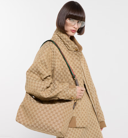 Gucci 2026  Brera Bag Sand And Dark Brown Canvas Leather