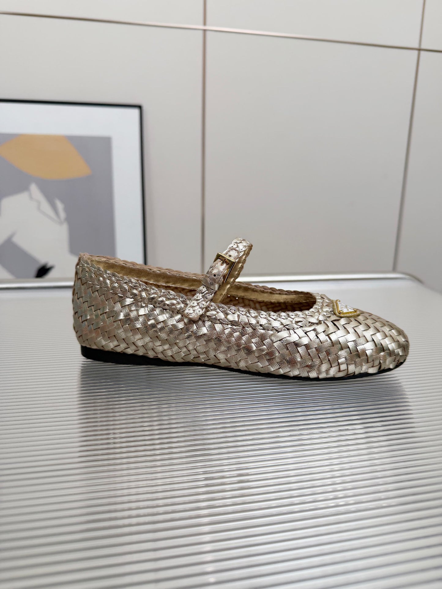 Prada 2026 Ballet Flat Woven Leather 715524