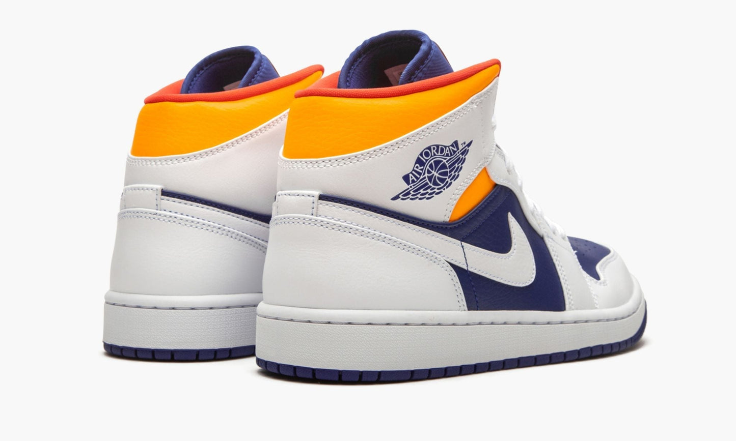 Air Jordan 1 Mid Royal Blue / Laser Orange Sneakers - Pro-Level