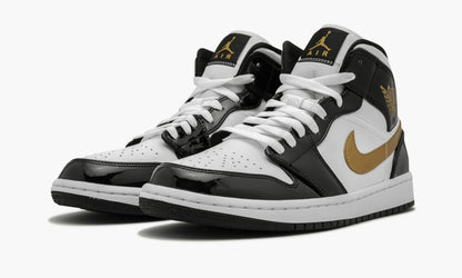 Air Jordan 1 Mid SE “Black Gold Patent Leather” Sneakers - Premium Sneaker