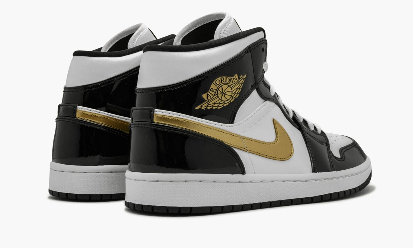 Air Jordan 1 Mid SE “Black Gold Patent Leather” Sneakers - Premium Sneaker