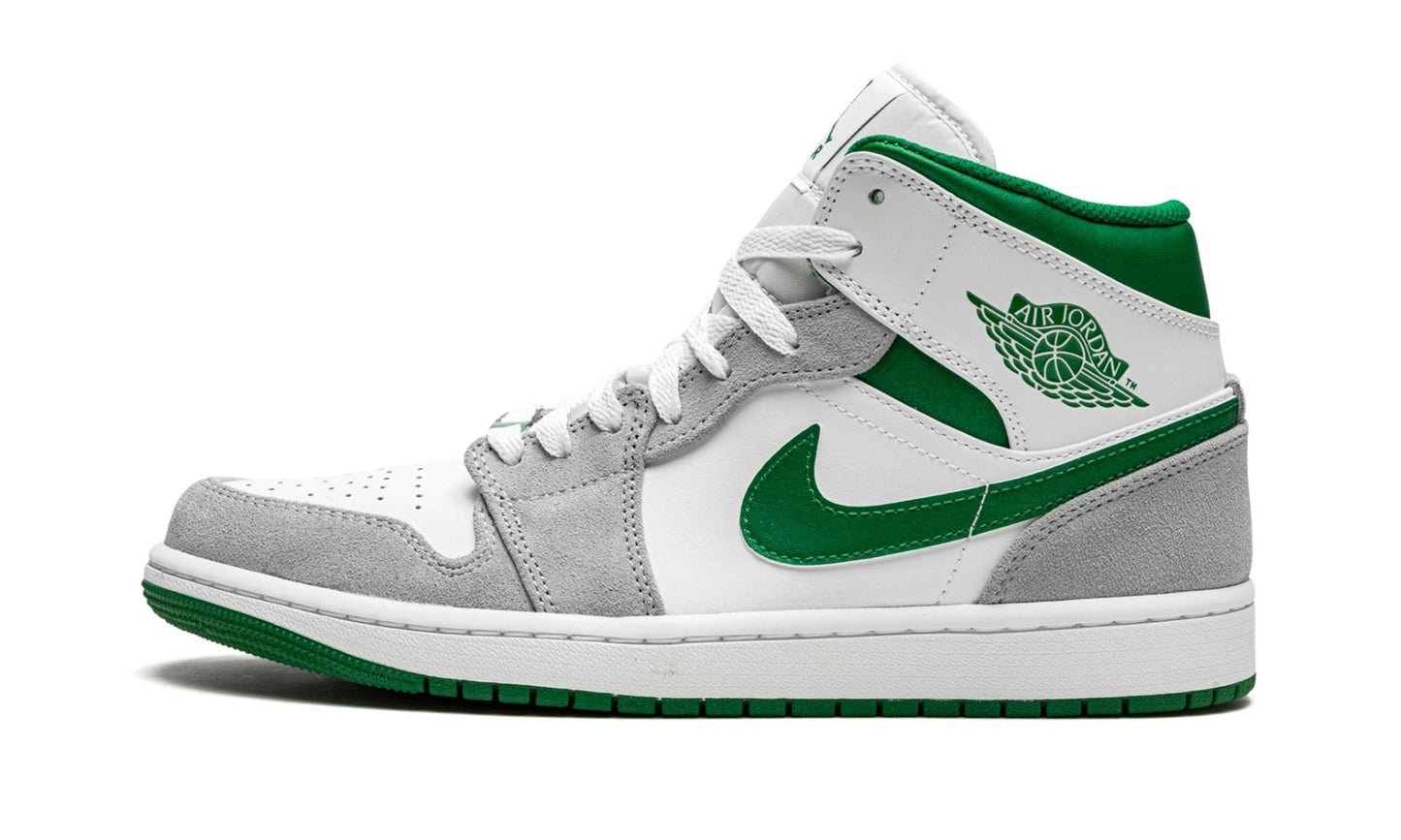 Air Jordan 1 MID SE “Grey / Pine Green / White” Sneakers - Vintage Inspired
