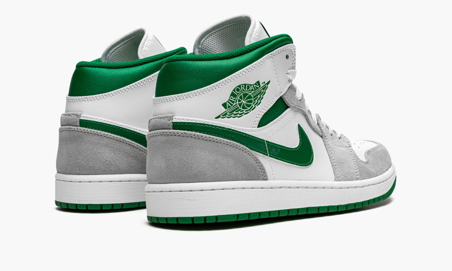 Air Jordan 1 MID SE “Grey / Pine Green / White” Sneakers - Vintage Inspired