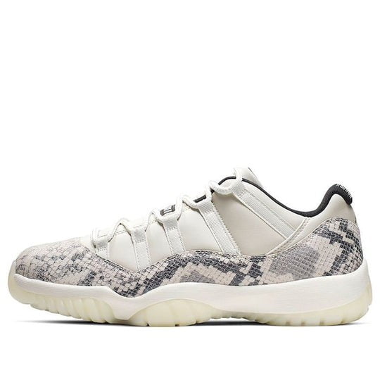 Air Jordan 11 Retro Low Light Bone Snakeskin Sneakers - Limited Edition