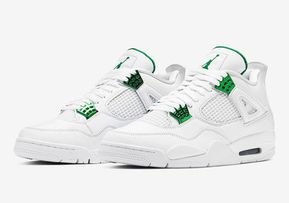 Air Jordan 4 Retro Metallic Green Sneakers - Cushioned Stride