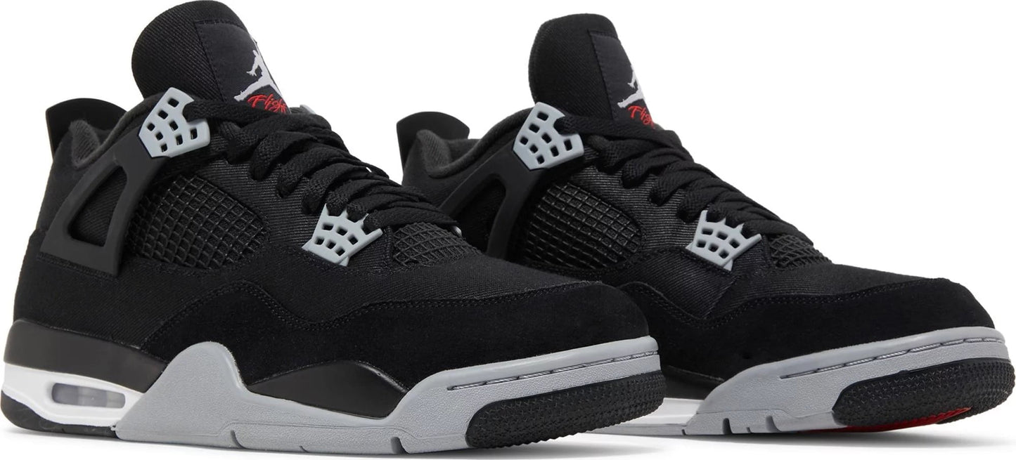 Air Jordan 4 Retro SE Black Canvas Sneakers - Authentic