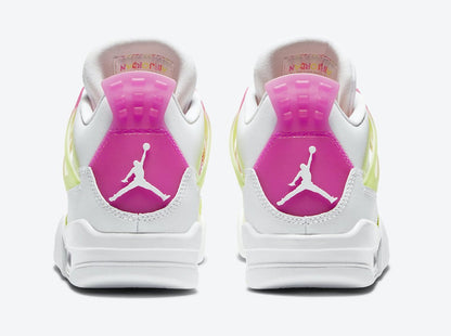 Air Jordan 4 Retro White Lemon Pink GS Sneakers - Cushioned Stride