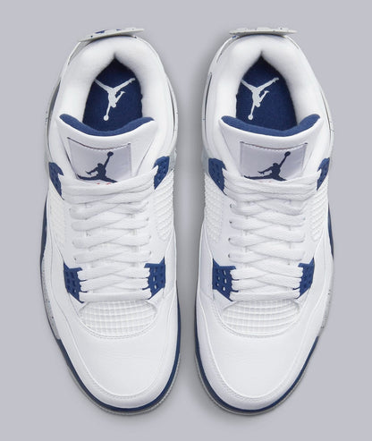 Air Jordan 4 Retro White Midnight Navy Sneakers - Elite Edition