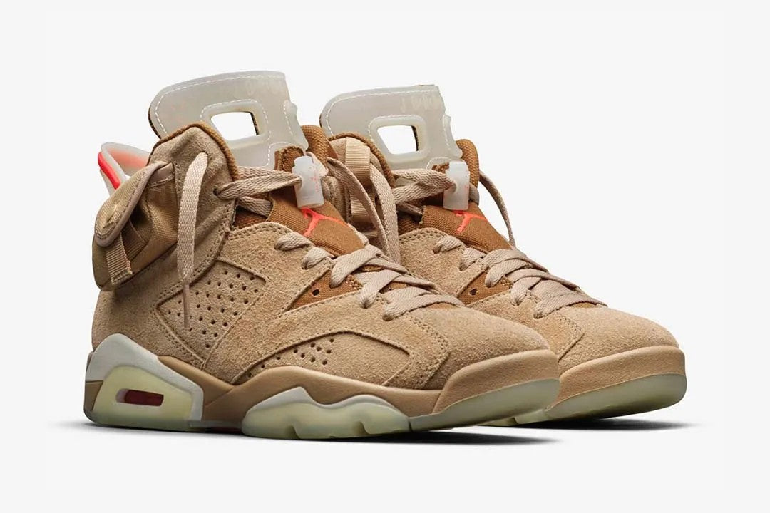 Air Jordan 6 Retro TraviScots British Khaki Sneakers - Streetwear Essential