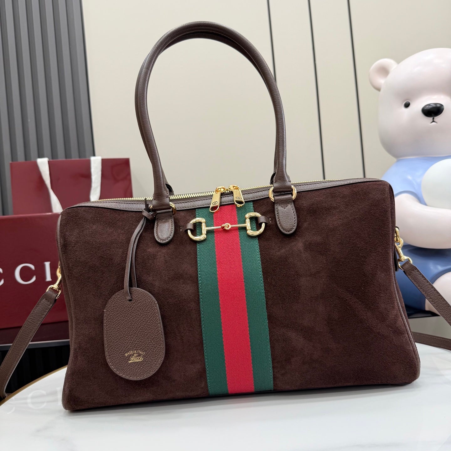 Gucci 2026 Borsetto Boston Bag Suede Leather