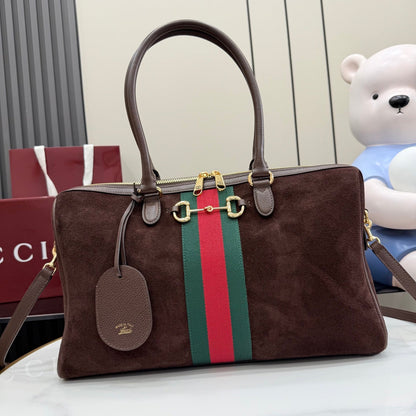 Gucci 2026 Borsetto Boston Bag Suede Leather