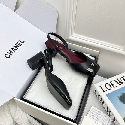 Chanel 2026 Square Toe Slingback Leather