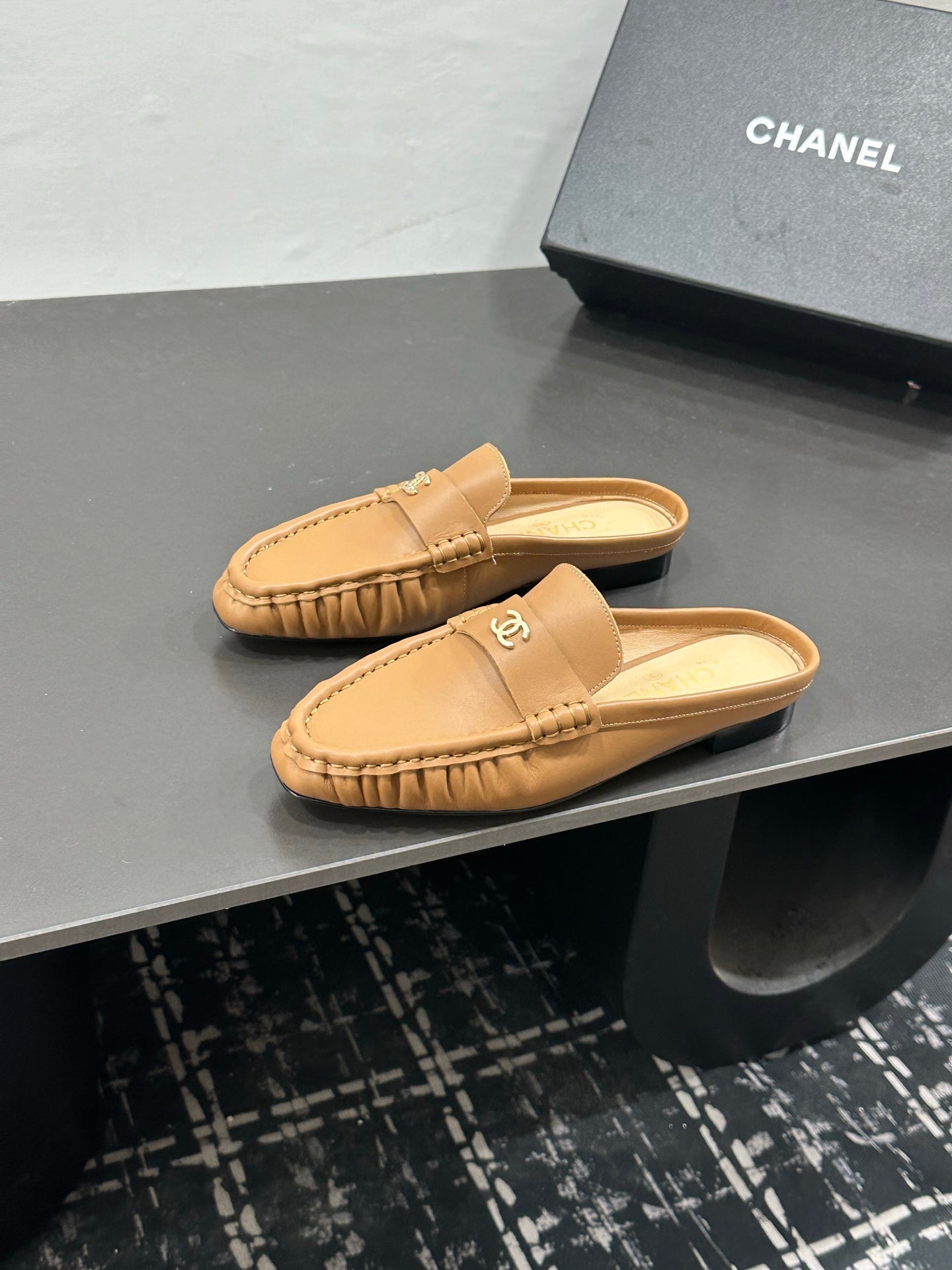 Chanel 2026 Double C Metal Logo Mules Leather Sheepskin 832551