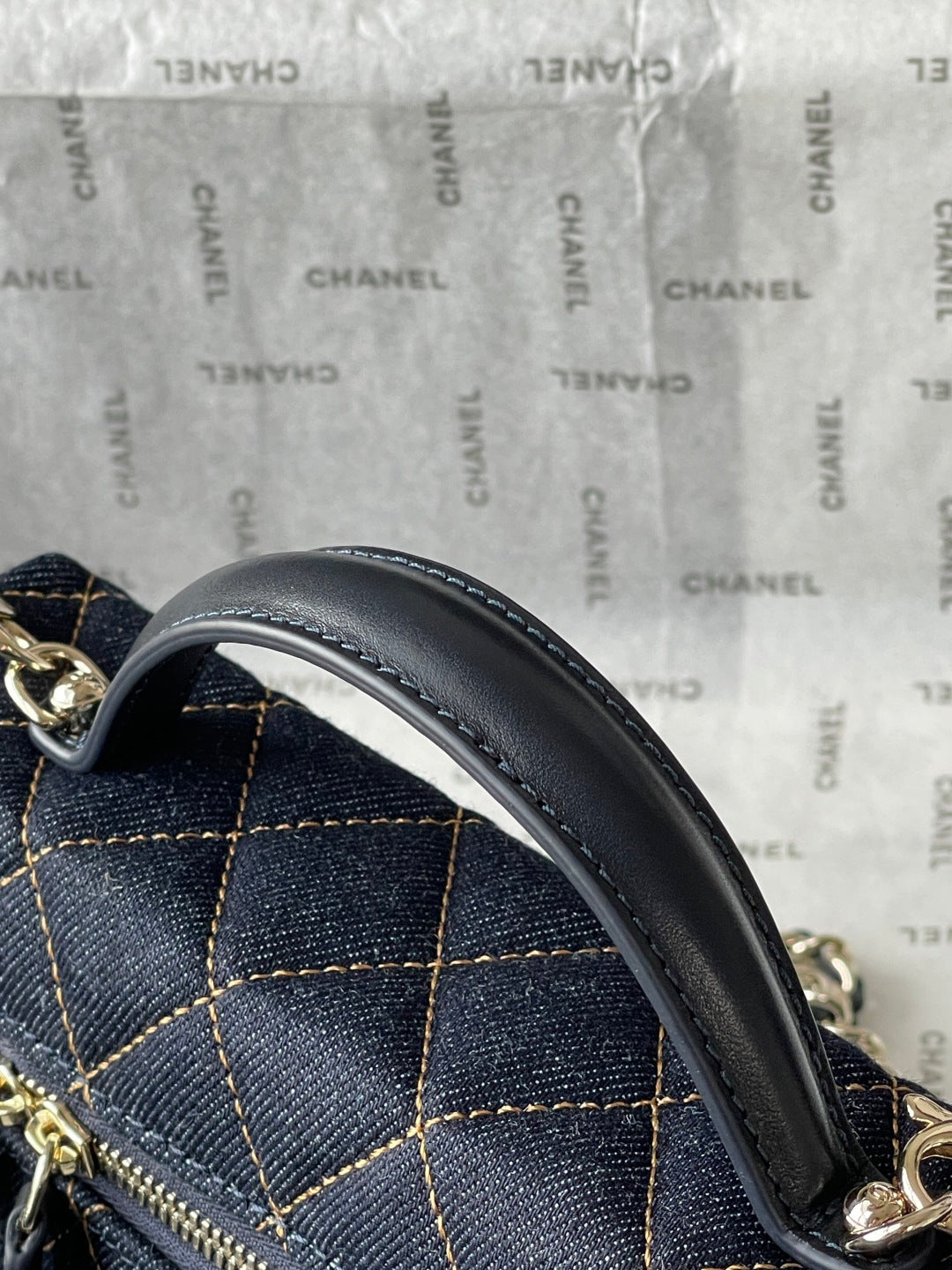 Chanel 2026 Vanity Bag 19.5cm Blue Denim Leather