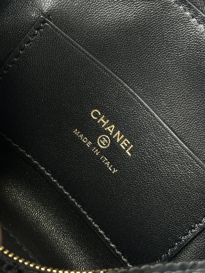 Chanel 2026 Crocodile Embossed Bowling Bag 18.5cm Leather