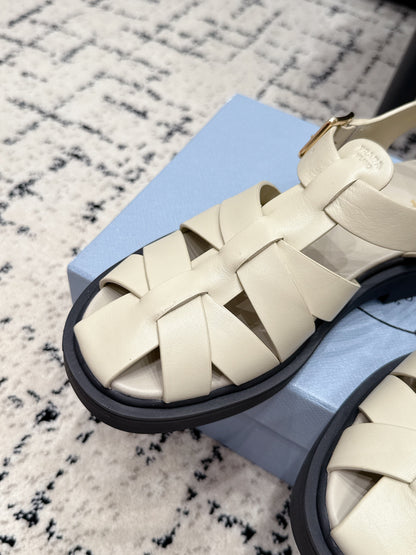 Prada 2026 Fisherman Sandals Retro Cowhide Leather 769834