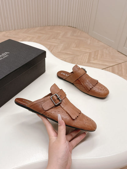 PRA 26S Mule Camel Brown Calfskin 600591