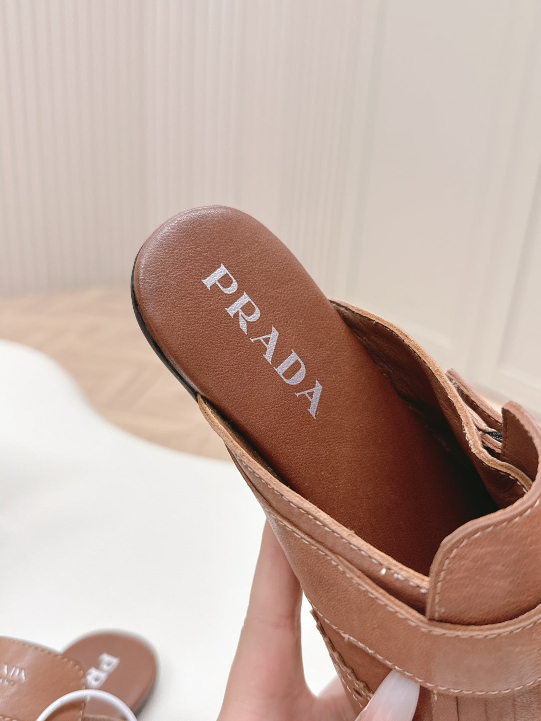 PRA 26S Mule Camel Brown Calfskin 600591