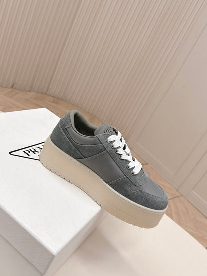 PRA 2026S Platform Sneakers 50 Dark Gray Suede Cowhide 663495