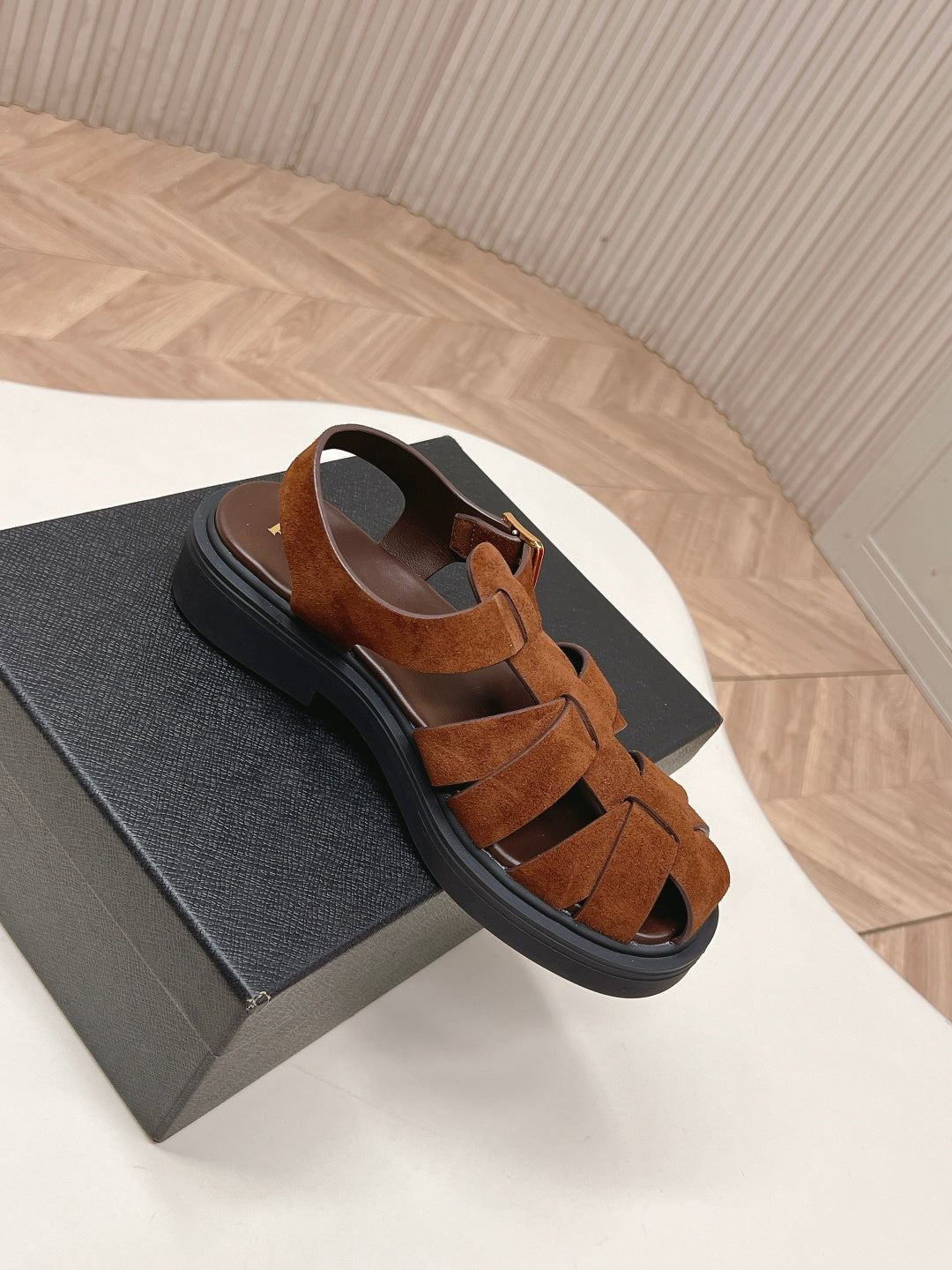 Prada 2026 Sandal Brown Suede 858024