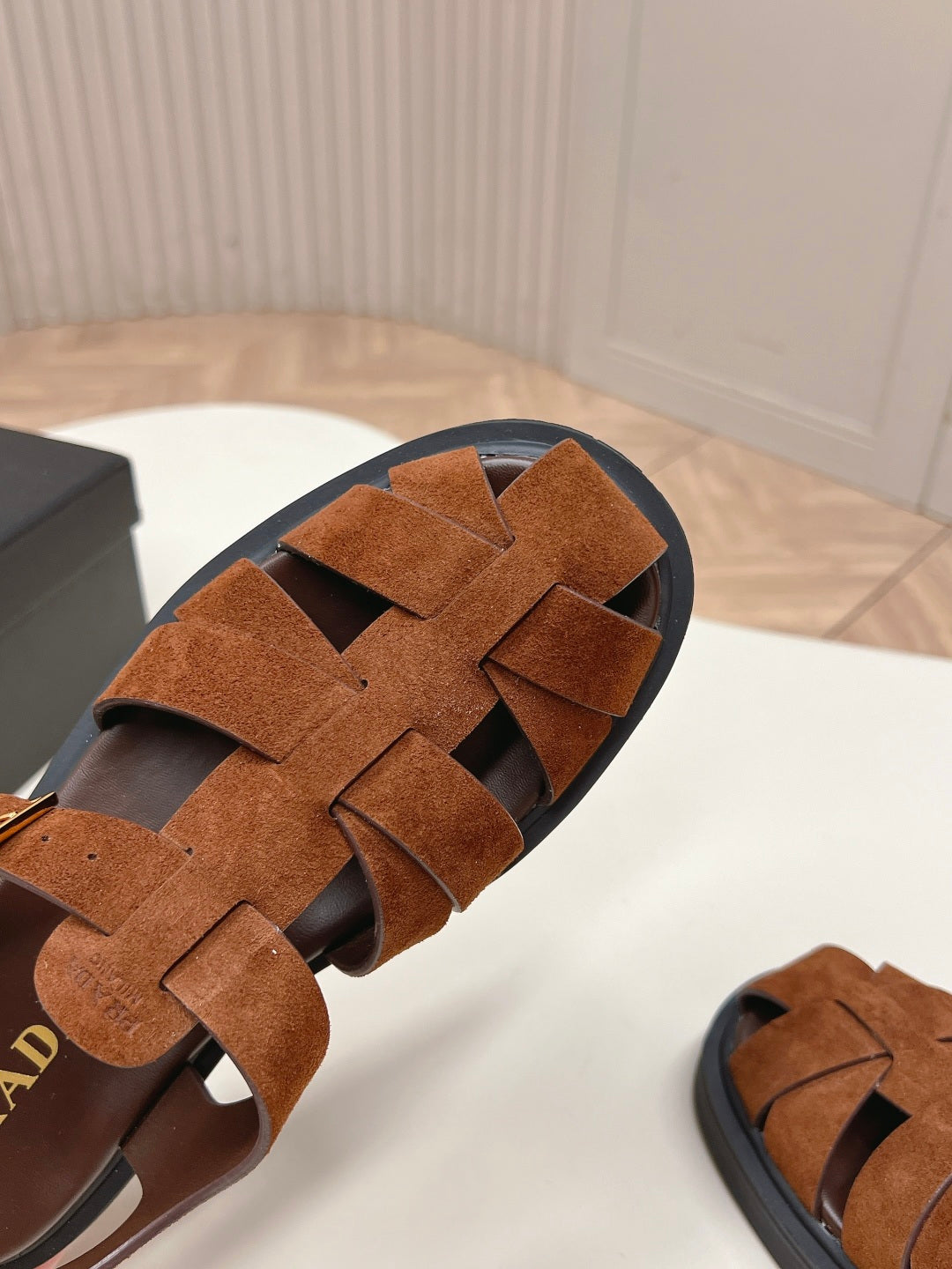 Prada 2026 Sandal Brown Suede 858024