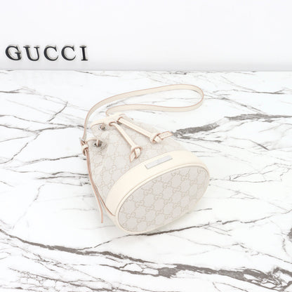 Gucci 2026 Tribeca Small Bucket Bag 20cm Cream Canvas Leather