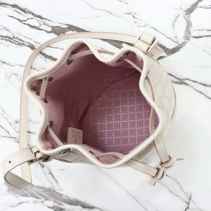 Gucci 2026 Tribeca Small Bucket Bag 20cm Cream Canvas Leather