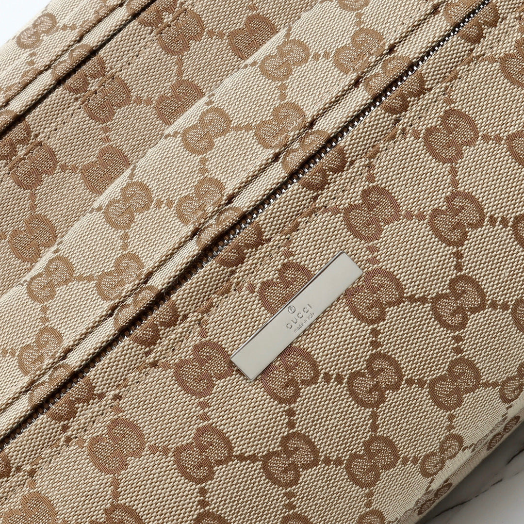 Gucci 2026 Tag Crossbody Bag 30cm Sand mix Brown Canvas