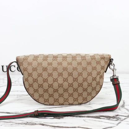 Gucci 2026 Tag Crossbody Bag 30cm Canvas And Calfskin