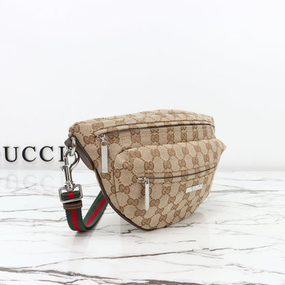 Gucci 2026 Tag Crossbody Bag 30cm Canvas And Calfskin