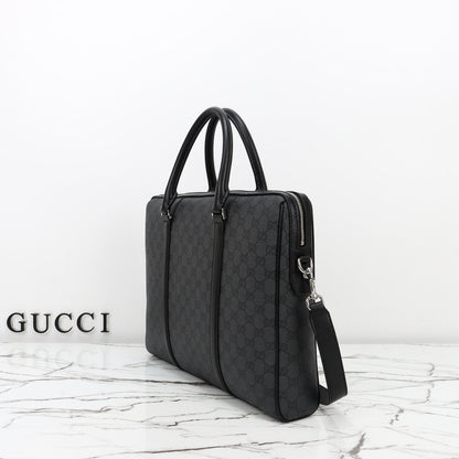 Gucci 2026 Mega Web Trademark Briefcase 38cm Canvas Leather
