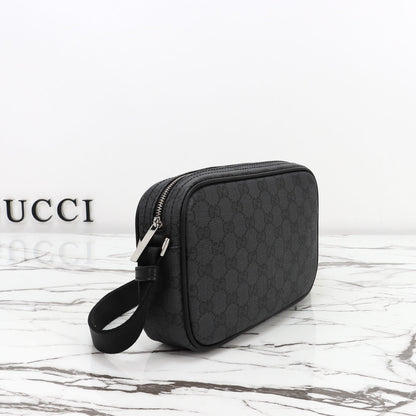 Gucci 2026 Essence Classic Mini Bag 22cm Black Canvas Leather