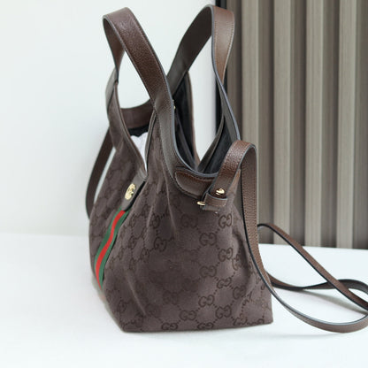 Gucci 2026 Giglio Shoulder Bag 25cm Canvas Calfskin
