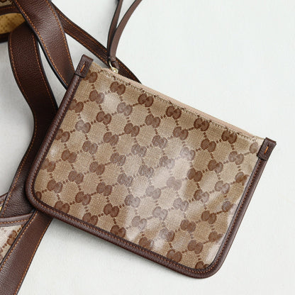 Gucci 2026 Giglio Shoulder Bag 60cm Brown Green Red Calfskin