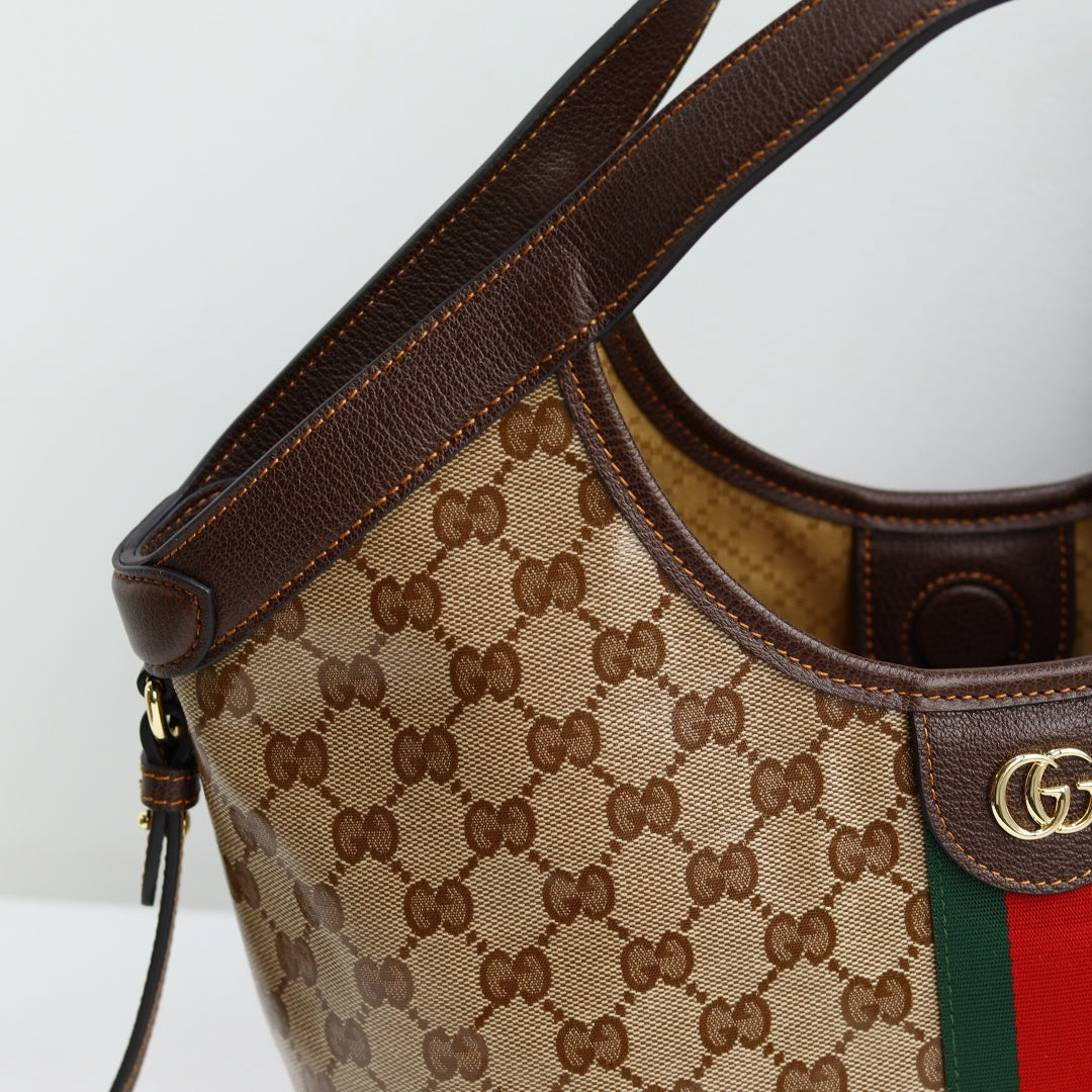 Gucci 2026 Giglio Shoulder Bag 25cm Canvas Calfskin
