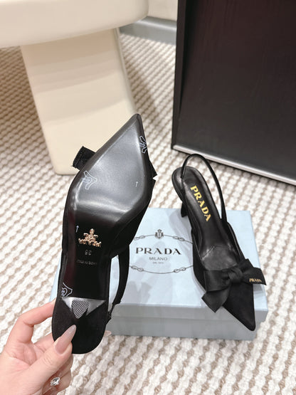 PRA 2026S Slingback 70 Black Suede 657735