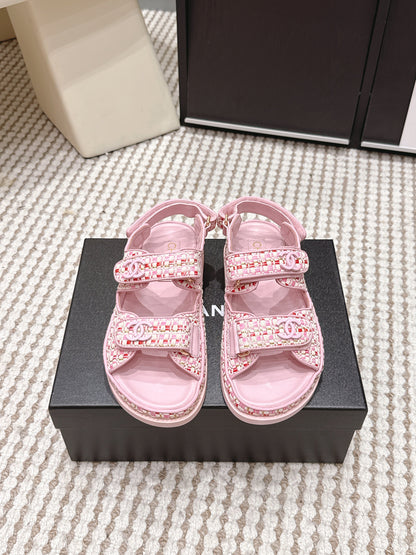 CC 26s Sandals Leather Raffia