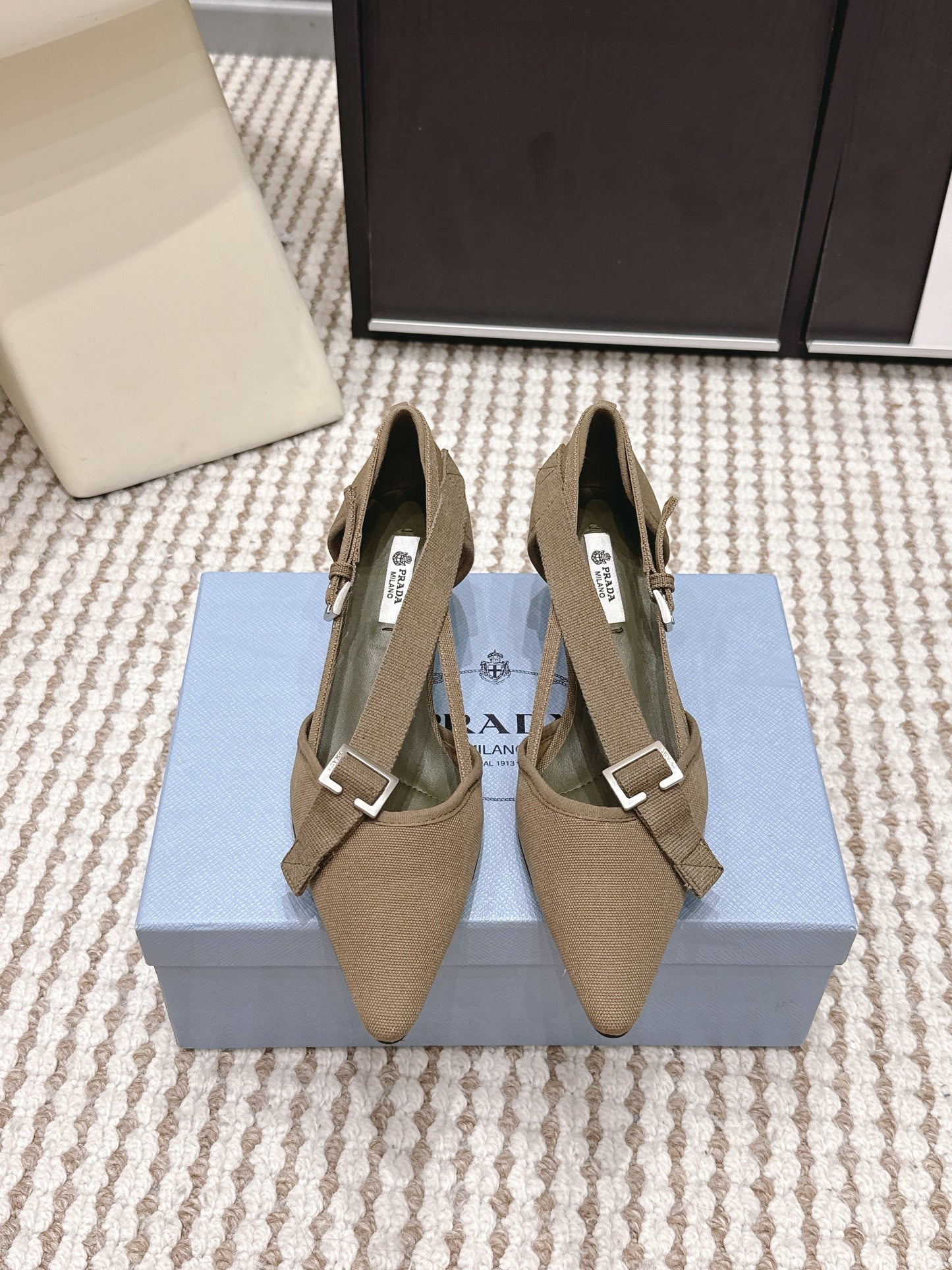 PRA 2026S High Heel Pump 45 Taupe Canvas 658333