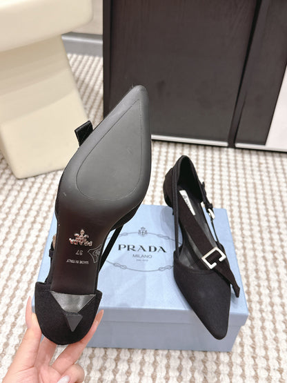 PRA 2026S High Heel Pump 45 Black Canvas 658334