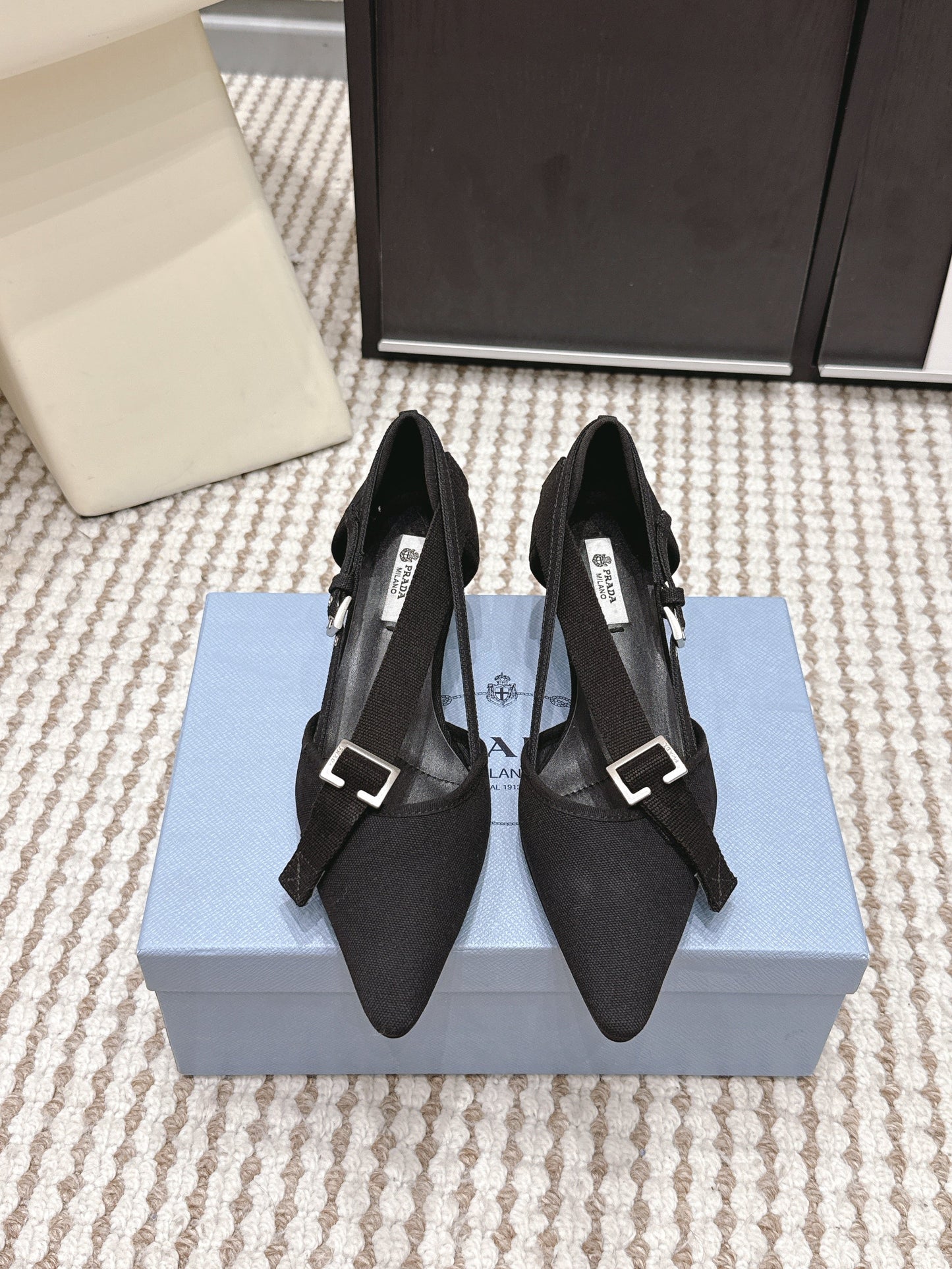 PRA 2026S High Heel Pump 45 Black Canvas 658334