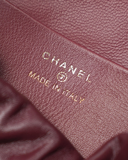Chanel 26 Drawstring Bag Burgundy Lambskin